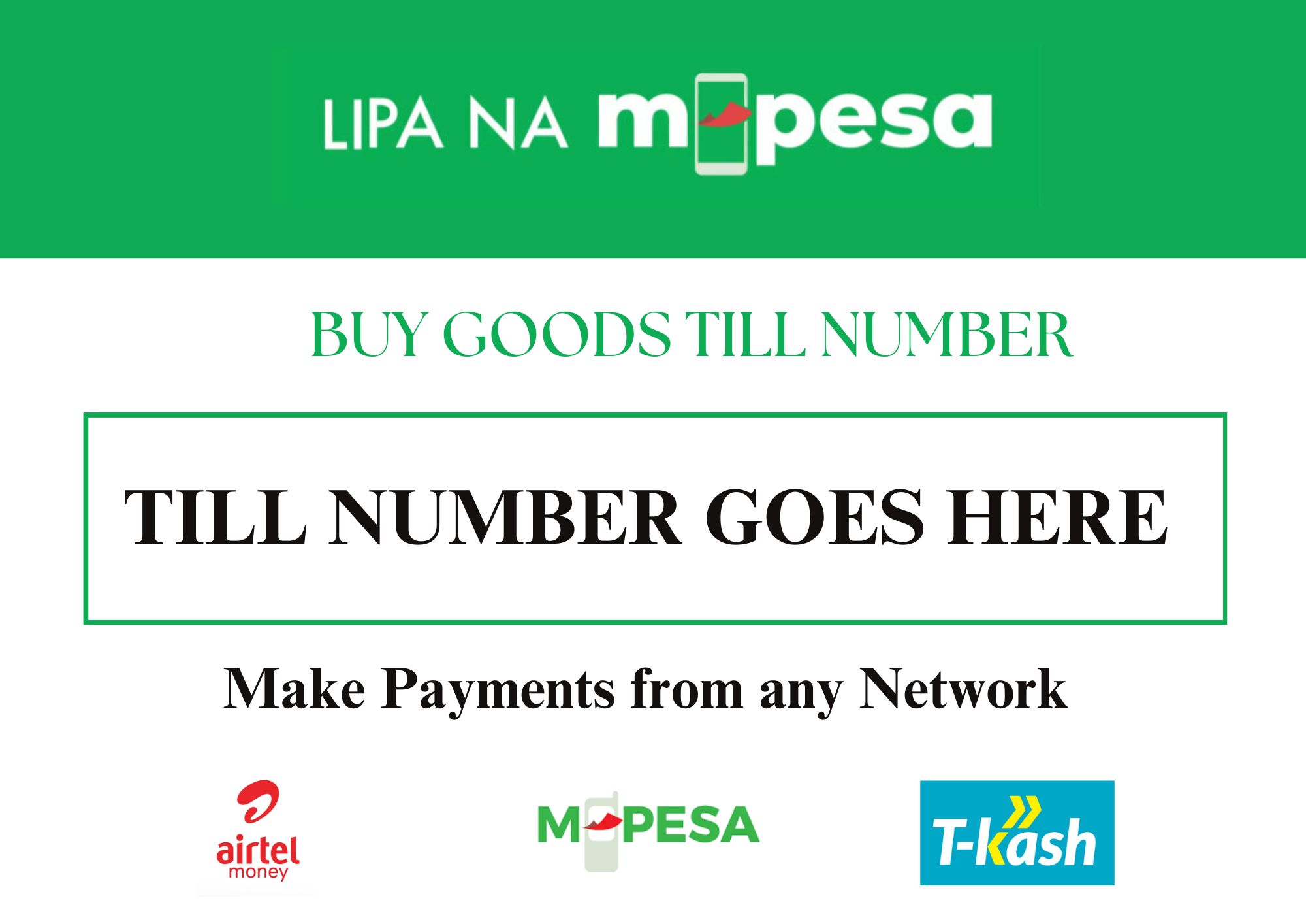 Mpesa Till Poster