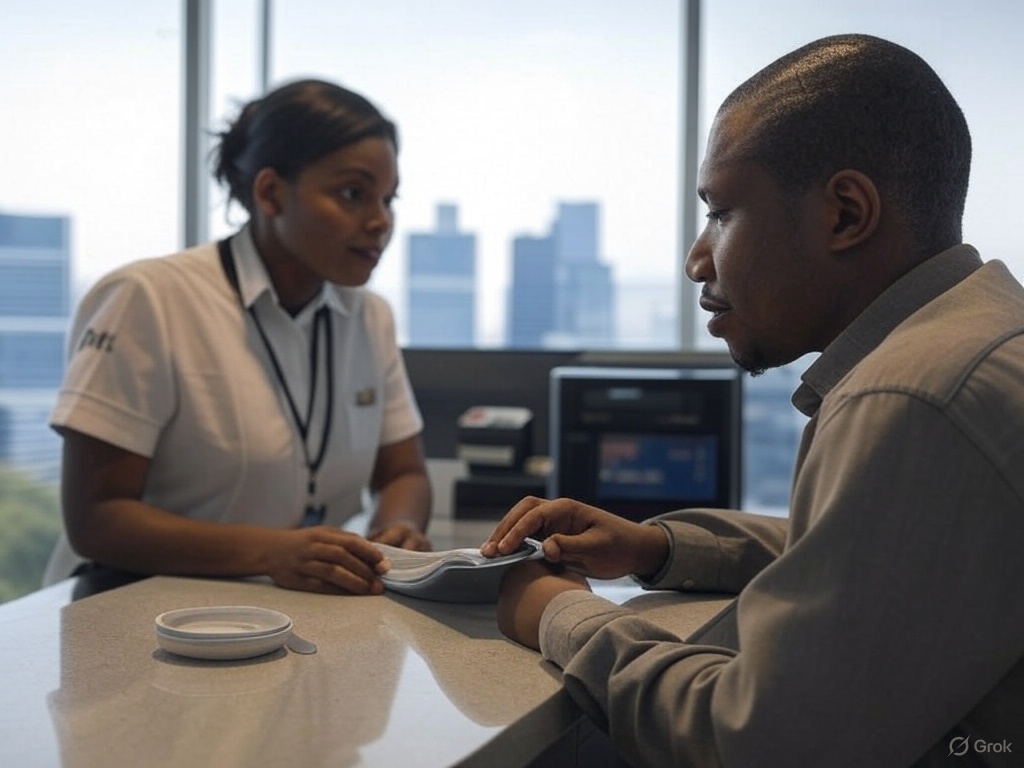 an ai generated image of a person opening a bank account