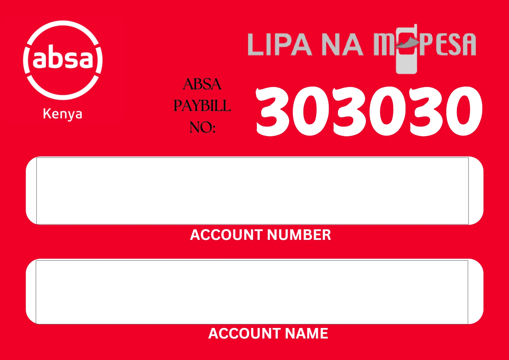 absa bank paybill poster template