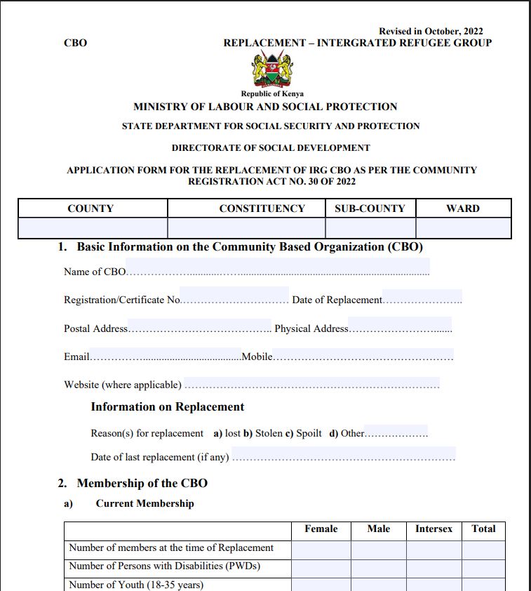 Mwash Cyber Download CBO Replacement Form 2022 For Free