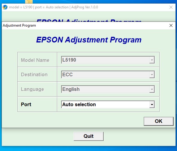 Epson L5190 Printer Resetter- How to Reset Inkpads using Adjustment Program