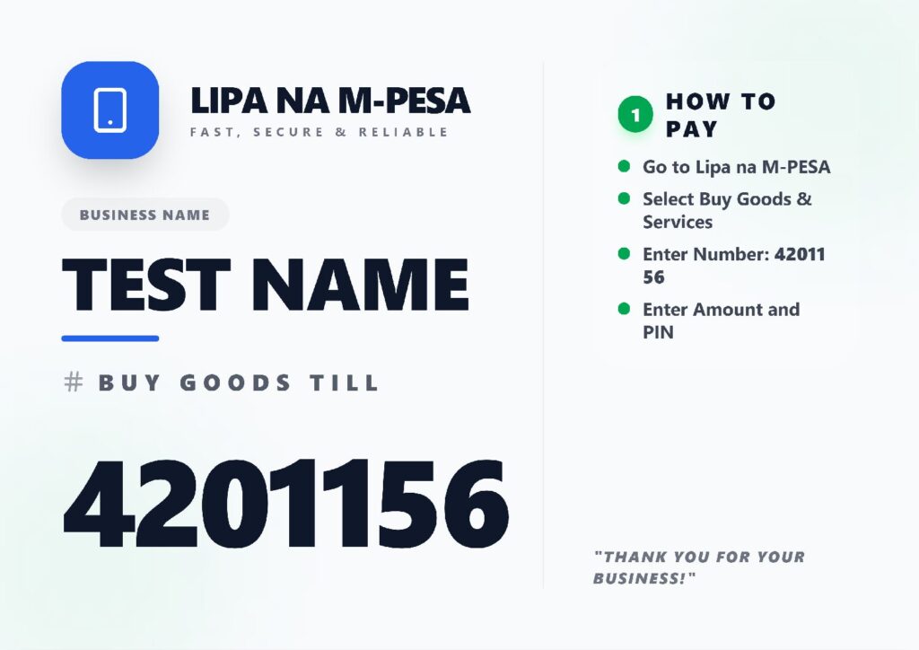 Mwash cyber mpesa till poster generator