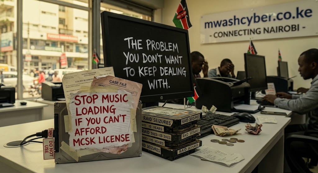 Mwash Cyber Cyber Cafe Music Copyright in Kenya: Why You Should Stop Loading Music Files